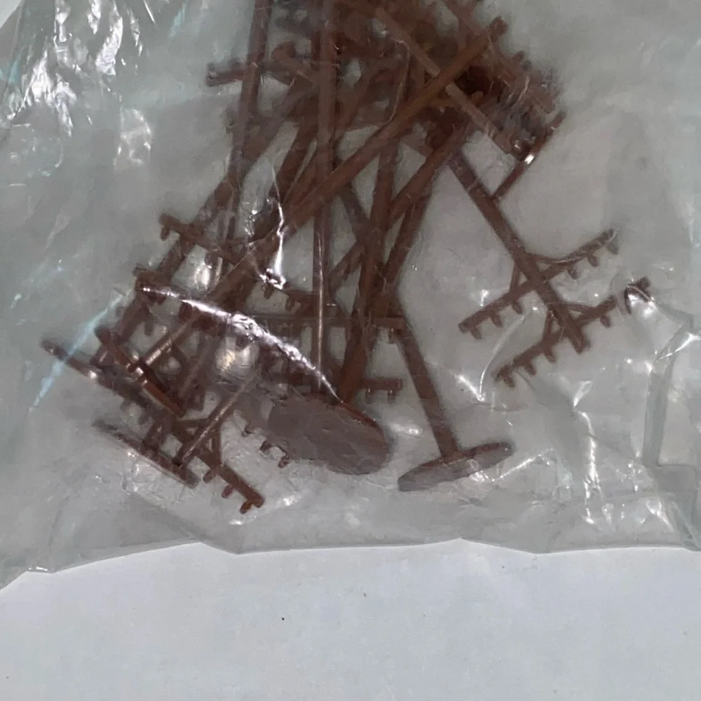 Brown Plastic Model Approximately 3” Tall Telephone Poles Power poles
